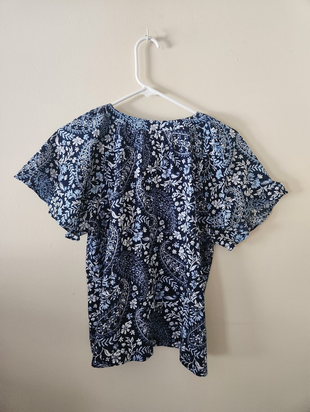Loft Blue Floral Ruffled Top - Picture 5 of 7